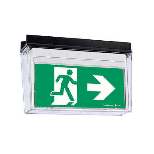 IP66/67 Weatherproof Low Temperature Exit, Surface Mount, L10 Nanophosphate, Clevertest Plus, All Pictograms, Single or Double Sided